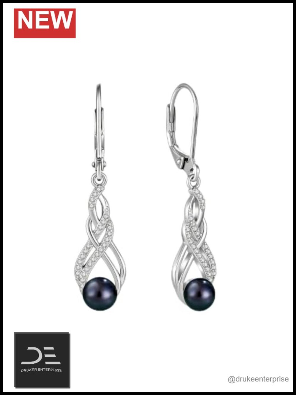 925 Sterling Silver Celtic Knot Design Pearl Drop Earrings Hypoallergenic